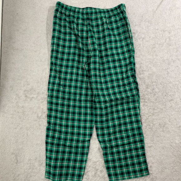 NWOT Lands' End Men's Size XL Green Plaid Flannel Pajama Pants - Picture 3 of 8